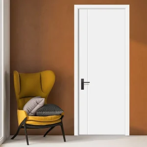 B1020 Durable Long Lasting Double Sided Color Matching White Primed Solid Wood Interior Door Sound Insulation for Bedroom Hotel