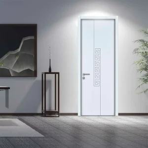 B1035 Customized Solid Wood Soundproof Door for Bedroom Villa Apartment Use Unpainted Veneered Victorian Design Side Opening