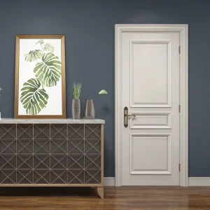 B1101 Modern 2 Panel Solid Wood Internal Door with Sound Insulation Side Opening for Apartment Bedroom Kitchen Villa Hotel