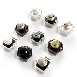 BL02 RV Small Button Lock for RV Conversion Car Hanging Cabinet Yacht Keyless Push Lock for Furniture Drawer Easy Access