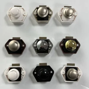 BL02 Round Push Lock Zinc Plated & Chrome Polished Hole 20mm Shockproof for Cabinet & Drawer Lock