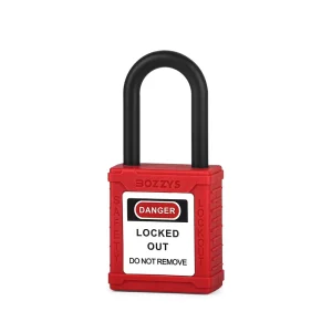 BOZZYS Nylon Safety Padlock Lockout Lock Loto Locks with 38mm Shackle for Industrial Lockout Tagout
