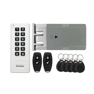 Battery Powered Door Lock With Remote Control Wireless Smart Electrical Gate Lock