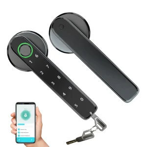 Biometric Digital Door Lock for Bedroom, Hotel or Apartment with Fingerprint, Password, BLE and Metal Handle