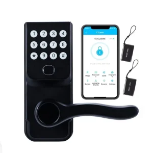 Biometric Fingerprint Digital Keypad Tuya WiFi Cloud Storage Deadbolt TTLock Smart Lock for Apartment Office Security Wood Door