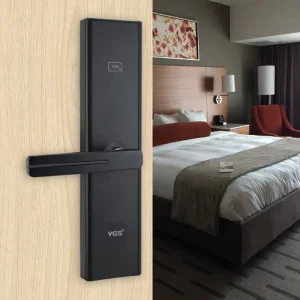 Black Aluminum Alloy Electronic Security Smart Door Lock for Hotel Guestroom