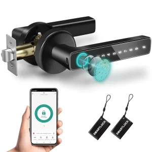 Black Handle Smart Lock with BLE, Electronic Keyless Door Lock