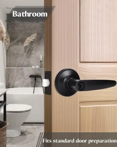 Black Heavy-Duty Mechanical Door Lever Lock with Key, Ambidextrous