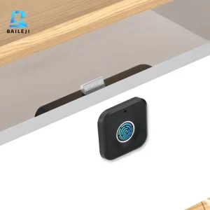 Black USB Rechargeable Biometric Fingerprint Drawer Lock for Furniture Cabinets