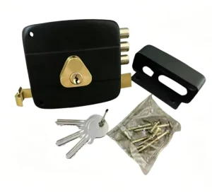 Brass Key Lock 100mm Customizable Durable Waterproof Anti theft Anti Rust Black Iron Door Plug in Lock