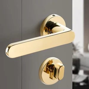 Bright Golden Modern Zinc Alloy Door Lock Silent Mechanical Lock for Hotel Apartment Use Household Wooden Door Split Lock New