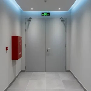 CE Approved Modern Fire Resistant Steel Door 180 Minutes Finished Emergency Exit Interior Exterior Hospitals Warehouses