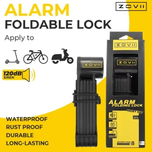 CE Certified IP67 Waterproof 120db Alarm Anti theft Folding Lock For Bicycles Electric Bike Mountain Bike