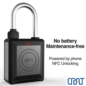 CRAT Durable Maintenance Free Stainless Steel NFC Padlock for Industrial Steel Door