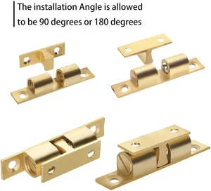 Cabinet Ball Adjustable Solid Brass Door Lock Double Roller Catch Latch