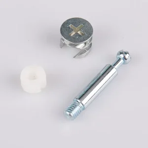 Cabinet Joint Bolt Plastic Furniture Accessories Mini Fixing Connecting Rod Zinc-Plated Cam Lock Bolt Screw
