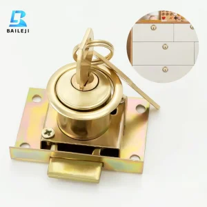 Cabinet Lock Brushed Gold Cylinder Cam Lock Keyed Alike for Office Furniture Desk Drawer Bulk OEM Manufacturer