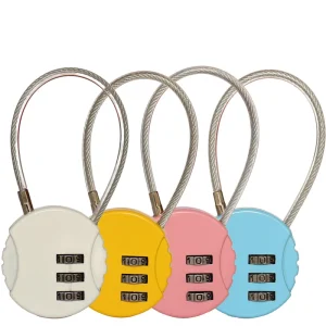 Cartoon Zinc Alloy IP66 Waterproof Ball Combination Lock Wire Rope Padlock for Suitcase Bicycle with 1-Year Warranty