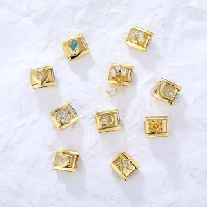 CharmsDIY Italian Module Personalized Bracelet Gold-Bottom Moon Module Jewelry Craft Bracelet Accessories