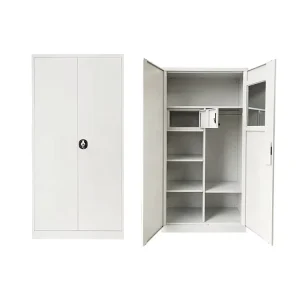 China Manufacturer Metal Wardrobe Fireproof File Cabinet Safe Inside Locker Design Steel Closet Almirah with Lock