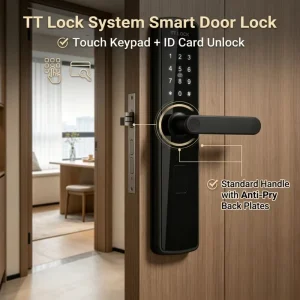 Commercial Grade Smart Security Lock with Touch Access Powder-Coated Panel for Residential Use
