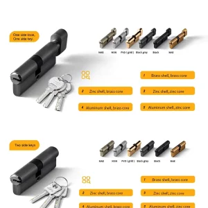 Commercial Home Euro Profile Pure Copper 35+35mm Mortise Door Lock Cylinder High Quality Key Parts Door Handle Lock Body