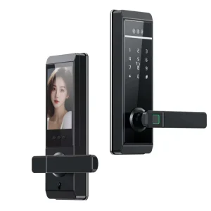 Compatible 3D Face ID Smart Cloud Keyless Entry Door Lock with Fingerprint for Aluminum Alloy Steel Aluminum Wood Doors