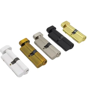 Custom Color 60mm Backset Solid Brass Lock Cylinder 3 Keys Bright Chrome Plated Finish ANSI Grade 3 Good MOUNT Color Box