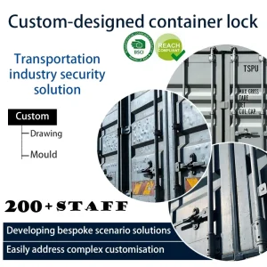 Custom GUOFENG Heavy Duty Steel Padlock Key Operated Lock for Shipping Container Truck Trailer Van Door Lock Set Zinc Plated ISO
