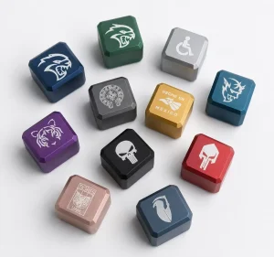 Custom Lock Key Chain Cnc Milling Keycap Brass Aluminum Stainless Steel Anodizing Powder Coating Painting Oxidation