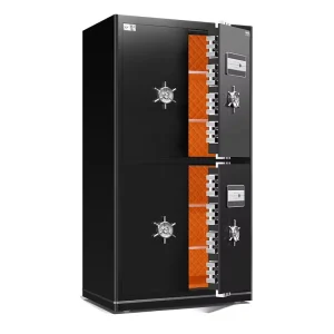 Custom Luxury 1800 mm Tall Digital Security Safe Electronic Modern Four Door Matte Black Alloy Steel Fireproof Fingerprint Key