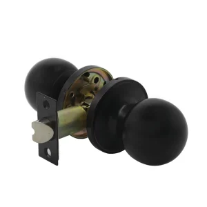 Cylindrical Interior Wood Door Knob Lock with One-Side Locking