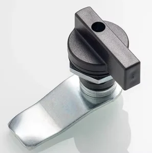 DL406 High Security Industrial Furniture Lock 28mm Zinc Alloy Tubular Keys Black Coated Machine Handle 90 Rotation