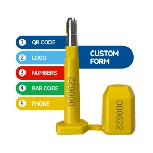 DX115B Durable ABS+Steel Container Security Seals Tamper proof Bolt Seal with 8mm Diameter Shipping Lock ISO 17712 Certificate