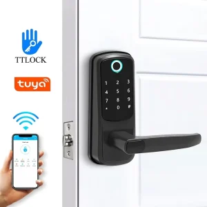 Digital Deadbolt WiFi Fingerprint Smart Lock with Pick-Resistant Cylinder for Wooden and Metal Doors