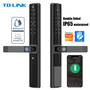 Digital Double Sided Fingerprint Mediterranean Smart Outdoor Lock with Memory Card for Steel Front Door IP65 Waterproof