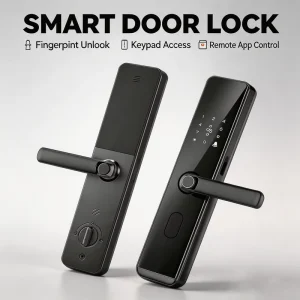 Digital Electronic Door Lock for Wood and Steel Doors with Password Memory Card Storage and WiFi Access