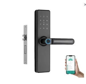 Digital Keyless Door Lock with Fingerprint, Camera, Waterproof WiFi and Bluetooth for Aluminum or Wood Doors