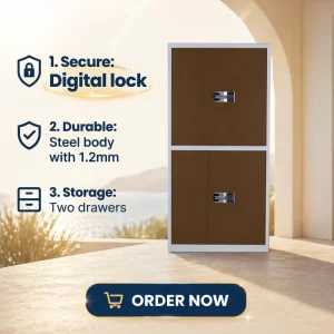 Digital Password Lock Metal File Cabinet Document Storage Locker for Home Office