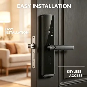 Digital Smart Door Lock with Passcode Fingerprint for Wooden Doors