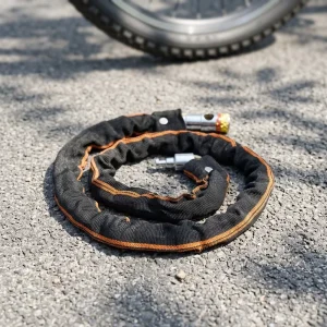 Dinghong 防盗链锁 125 厘米重型铁质摩托车踏板车便携式防撬自行车锁带摩托车手杖锁