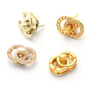 Double Ring Twist Lock Pearl Metal Inlaid Pearl Women’s Bag Accessories Zinc Alloy Material Bag Lock DIY Decorative Buckle