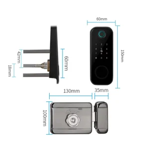 Double Side Dead Bolt Smart Electronic Security Door Lock Smart Locks Fingerprint Lock for Home with Tuya Ttlock for Metal Door