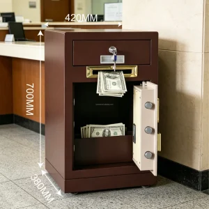 Drop Safe with Top Drawer Home Bank Use Smart Safe Box Mechanical Metal Security Steel Storage Box Depository Safe