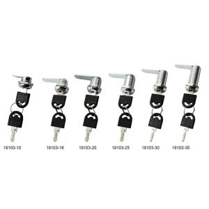 Durable 10mm 40mm Zinc Alloy Nickel Plating Anti Theft Cam Lock Door & Furniture Latch with 2 Keys