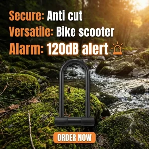 Durable Alloy Steel Bicycle U Lock Anti Theft Waterproof Rust Resistant for Electric Bike Motorcycle
