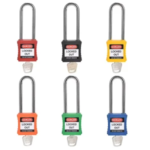 Durable High Security Steel Key Operated High Strength Industrial Metal Padlock Nylon Body Multi Key System Six Piece Set ISO CE