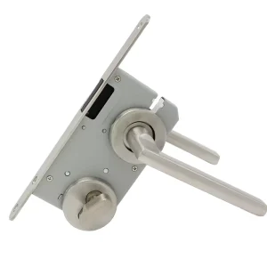 EN Standard Mechanical 7255 Lock Body with Straight Tube Lever Handle and Key Unlock for Wooden Doors