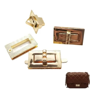 Eco Friendly User Friendly Zinc Alloy Buckle Decoration Accessories Lock Twist Lock for Purse DIY Leather Bags Lock