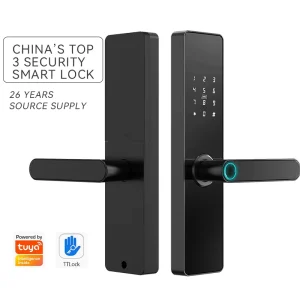 Electric Handle Smart Door Lock with WiFi, Keys, Fingerprint and Digital Access
